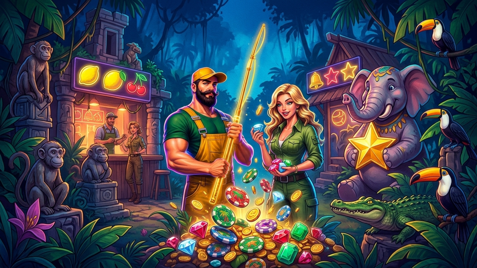V.Vegas Casino: Illustrative Szene; Bewertung: 9.8/10; Lizenz: Curacao Gaming Control Board
